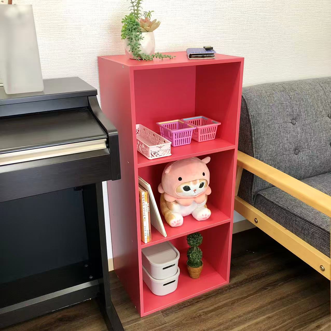 レトロポップ 収納ボックス コーラルカラー 3段 レトロポップ 収納ボックス コーラルカラー 3段 IRIS OHYAMA